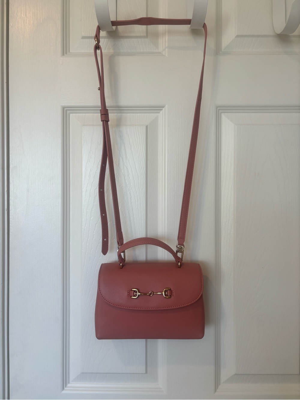 Sam Edelman Rose Leather Top-Handle Crossbody with Gold Hardware - Picture 2 of 15